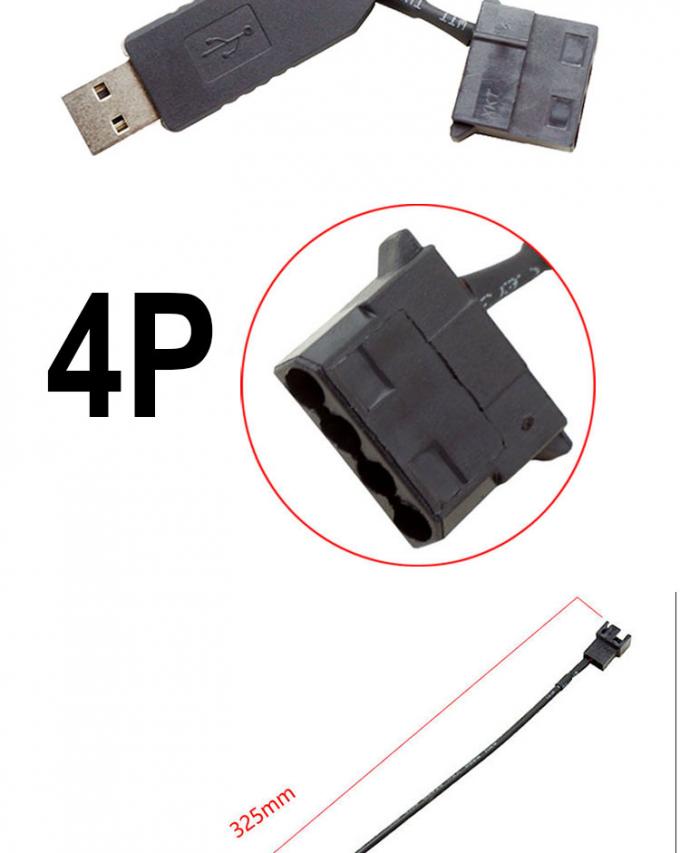 USB 5V έως 12V τάση Step Up 3 Pin και 4 Pin PC Fan Power Adapter καλώδιο 2