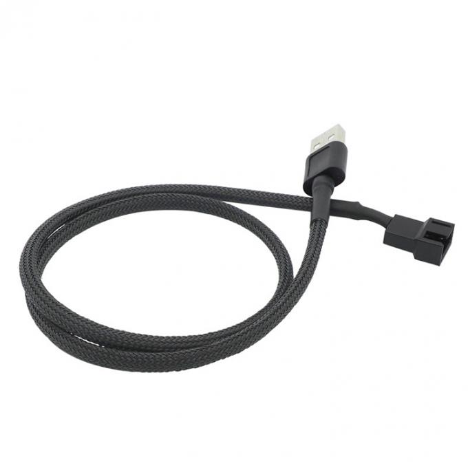 Τυλιγμένο USB σε 3 Pin 4 Pin Molex θηλυκό PWM 5V ανεμιστήρα τροφοδοσίας ηλεκτρικής ενέργειας προσαρμογέα συνδέσμου καλώδιο για ψύκτη υπολογιστή 3