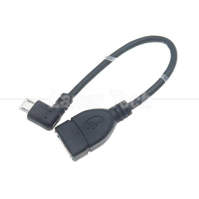 Φορητό σύντομο 90 μοίρες δεξιά γωνία Micro V8 σε USB γυναικεία πρίζα OTG καλώδιο προσαρμογέα για τηλέφωνο φορητό 1