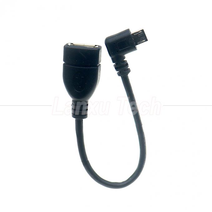 Φορητό σύντομο 90 μοίρες δεξιά γωνία Micro V8 σε USB γυναικεία πρίζα OTG καλώδιο προσαρμογέα για τηλέφωνο φορητό 0