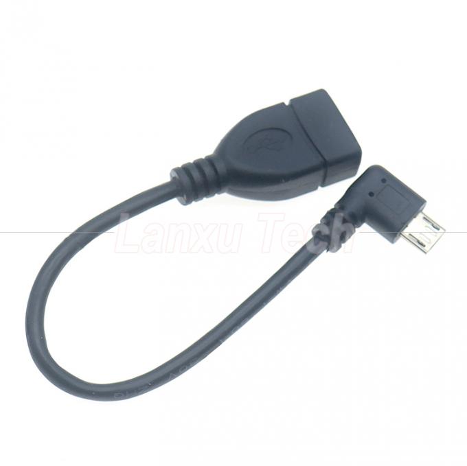 Φορητό σύντομο 90 μοίρες δεξιά γωνία Micro V8 σε USB γυναικεία πρίζα OTG καλώδιο προσαρμογέα για τηλέφωνο φορητό 4