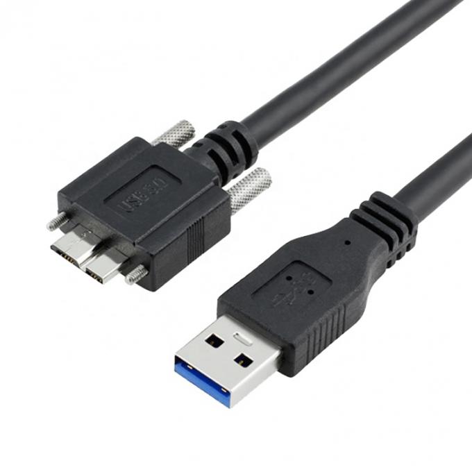 Υπερήλεκτο ταχύτητα δεδομένων 5Gbps Πίνακα κλειδώματος βίδες Mount Micro B 3.0 σε USB 3.0 Α καλώδιο επέκτασης 3