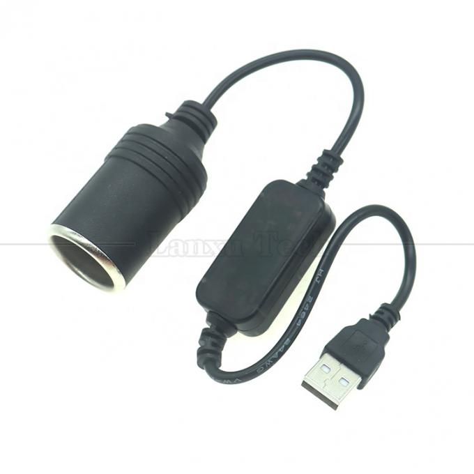 Υψηλής ποιότητας 12W 5V USB σε 12V μετατροπέας Cigarette Plug Lighter Socket Cable Adapter με LED Voltage Module 1