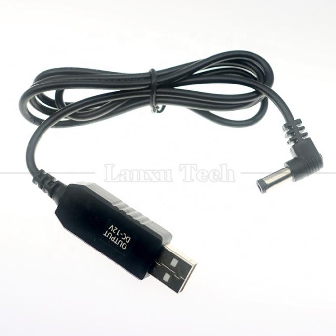 12V Booster USB 5V έως 12V 90 μοίρες γωνία 5.5x2.1 mm Jack καλώδιο για Wifi Router 2