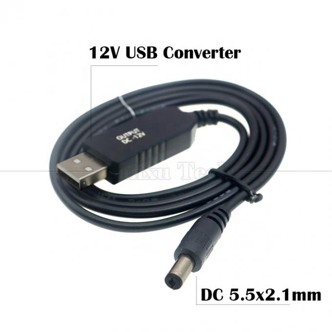 Πολλαπλή λειτουργία 5V USB σε 12V 9V DC 5.5x2.1mm Boost Set Up Power Converter USB καλώδιο για φανάρι ομιλητή Wifi Router 5