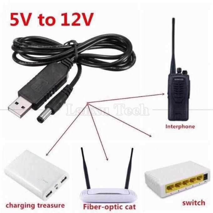 Υψηλής ποιότητας ενισχυτής τάσης Step Up Charger 5.5x2.1mm DC 5V έως 12V USB καλώδιο ηλεκτρικής ενέργειας για Wifi Router Modem Φανατής LED φως 10