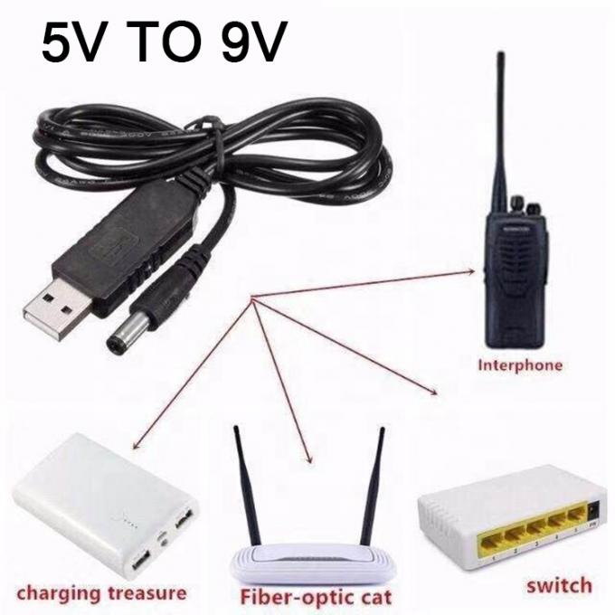Υψηλής ποιότητας Booster 5V USB σε 9V DC 5.5x2.1mm Step Up Converter Power Charger Cable για Wifi Router Modem 1