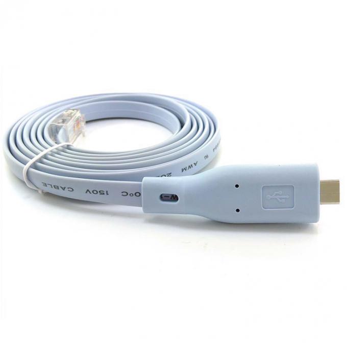 Σύνδεση και αναπαραγωγή 6FT USB τύπου C σε RJ45 Serial Adapter Console Cable για Cisco Router Switch 3
