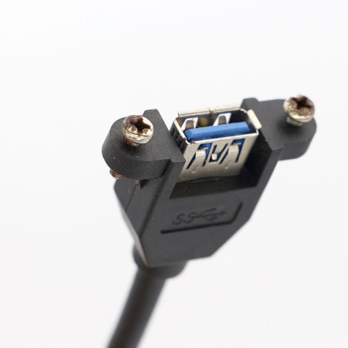 Y Splitter Screw Locking Stud Διπλό USB 3.0 Τύπου A Γυναικείο πίνακα Mount USB καλώδιο με Molex 3