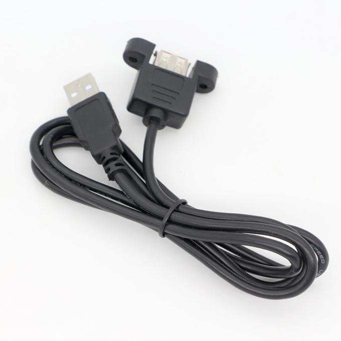 Προσαρμογή1M 2M Stud αρσενικό σε θηλυκό πίνακα Mount USB 2.0 τύπου Α καλώδιο επέκτασης με κλειδαριά βίδες Stud 4