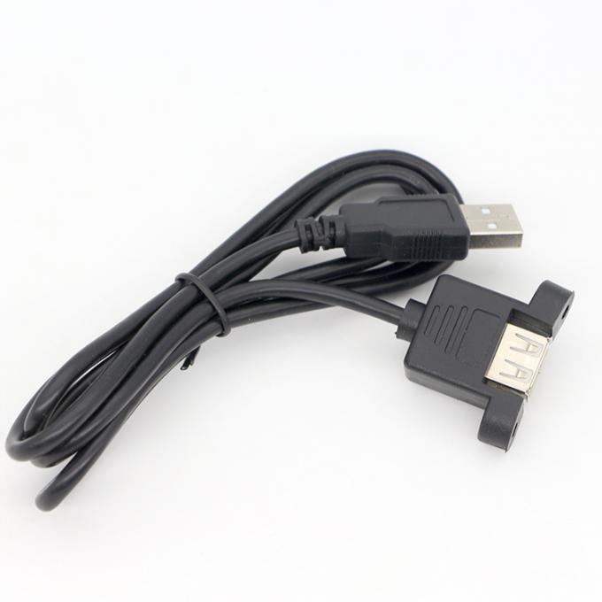 Προσαρμογή1M 2M Stud αρσενικό σε θηλυκό πίνακα Mount USB 2.0 τύπου Α καλώδιο επέκτασης με κλειδαριά βίδες Stud 6