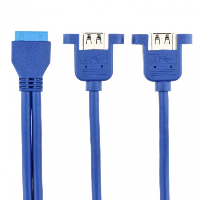Διπλό πίνακα USB 3.0 A θηλυκό σε IDC 20 PIN θηλυκό καλώδιο μητρικής πλακέτας 2