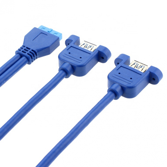 Διπλό πίνακα USB 3.0 A θηλυκό σε IDC 20 PIN θηλυκό καλώδιο μητρικής πλακέτας 3