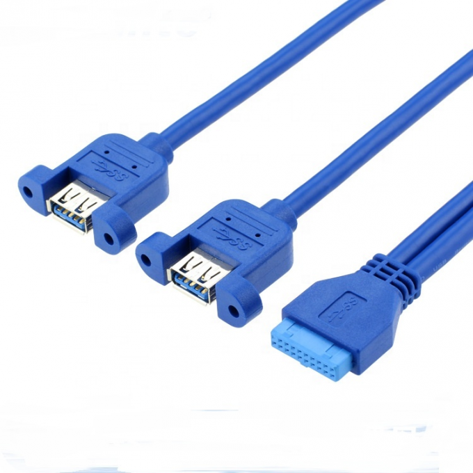 Διπλό πίνακα USB 3.0 A θηλυκό σε IDC 20 PIN θηλυκό καλώδιο μητρικής πλακέτας 4