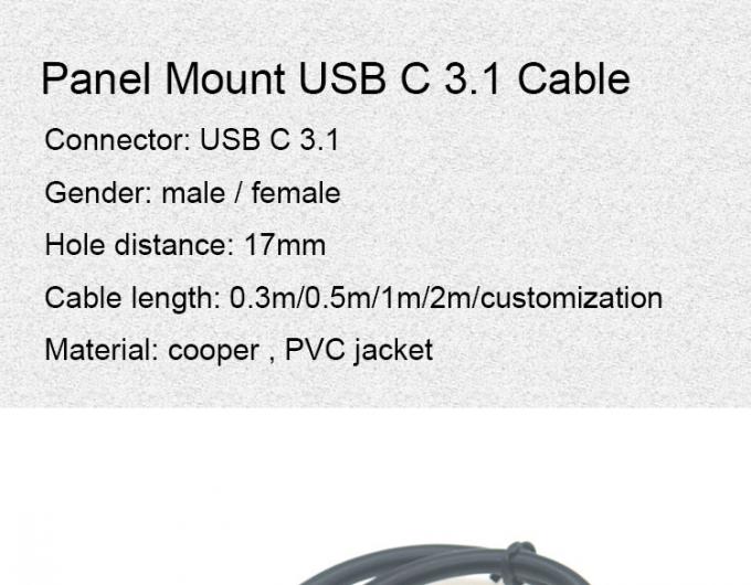 30cm 50cm βίδα πίνακα Mount αρσενικό προς θηλυκό USB τύπου C 3.1 καλώδιο επέκτασης 1