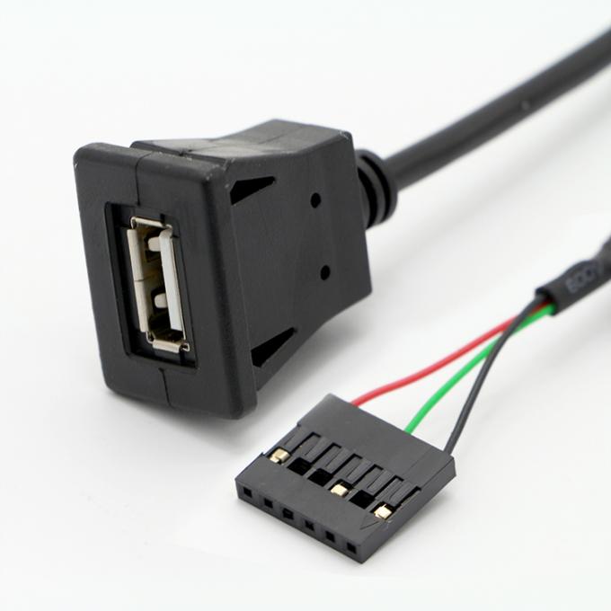 1M 2M 3M Snap στο USB Socket Panel Mount Cable με 6 καλώδια Τερματικό Dupont 2