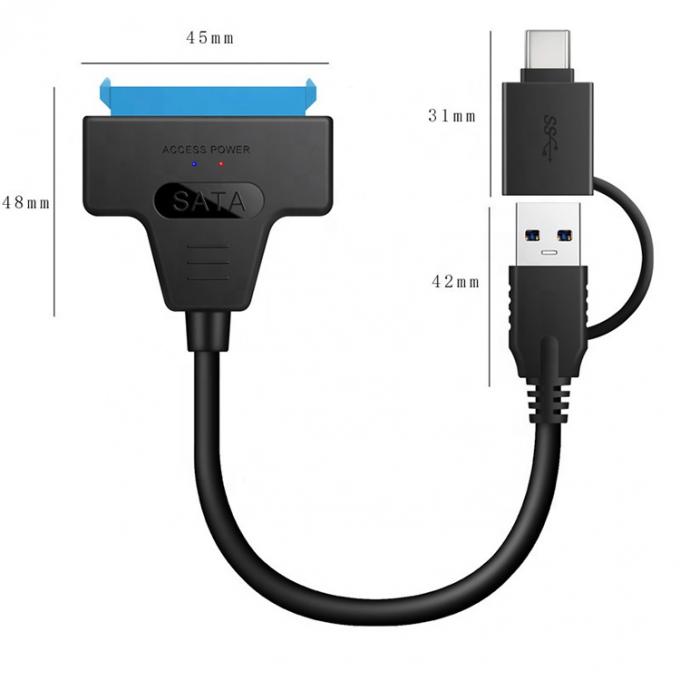 Υψηλή ταχύτητα 5Gbps 2,5 ιντσών SSD HDD σκληρός δίσκος τύπου C USB 3.0 SATA καλώδιο προσαρμοστή 3