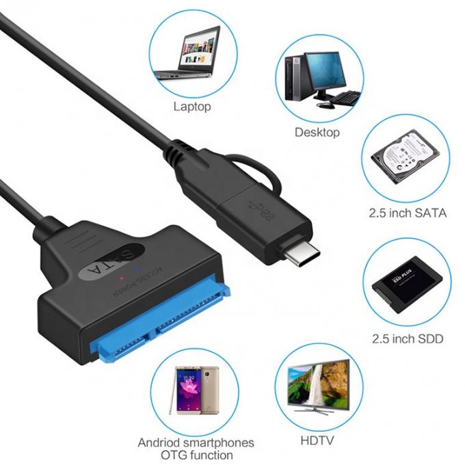 Υψηλή ταχύτητα 5Gbps 2,5 ιντσών SSD HDD σκληρός δίσκος τύπου C USB 3.0 SATA καλώδιο προσαρμοστή 5