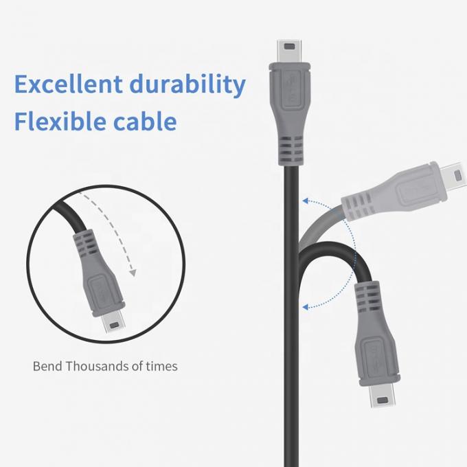 Δικτυακή φόρτιση δεδομένων USB τύπου C σε Mini 5 Pin USB OTG Adapter Cable για κάμερα τηλέφωνο βίντεο 2