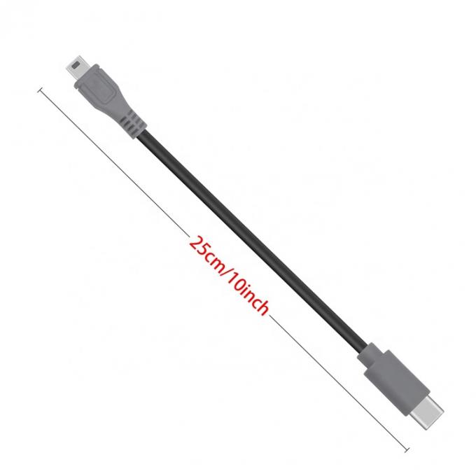 Δικτυακή φόρτιση δεδομένων USB τύπου C σε Mini 5 Pin USB OTG Adapter Cable για κάμερα τηλέφωνο βίντεο 3