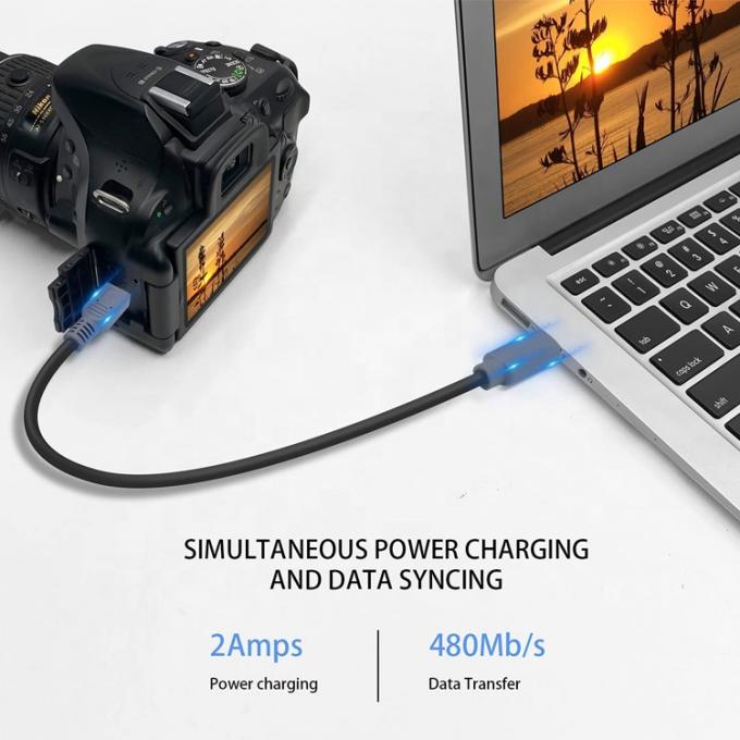 Δικτυακή φόρτιση δεδομένων USB τύπου C σε Mini 5 Pin USB OTG Adapter Cable για κάμερα τηλέφωνο βίντεο 4