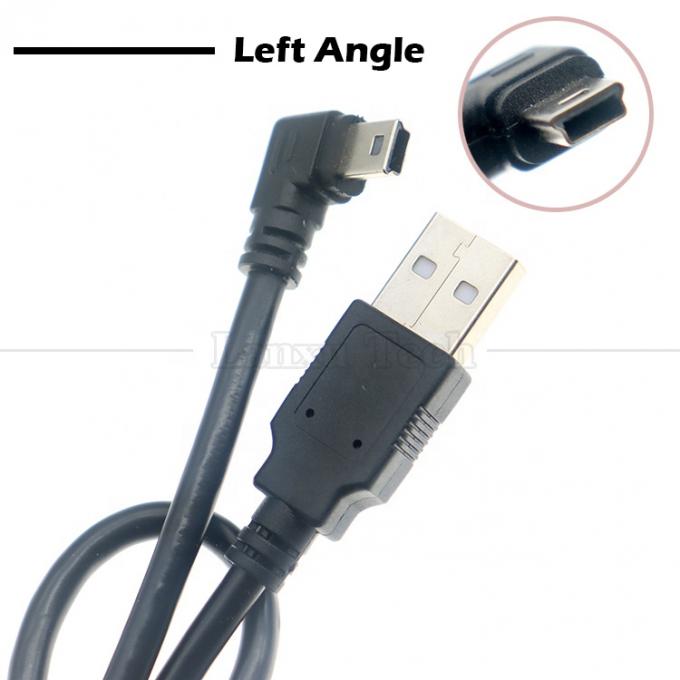 Προσαρμογή 90 μοίρες αριστερή γωνία USB A αρσενικό σε MINI 5P καλώδιο USB για κάμερα ελεγκτή PS3 3