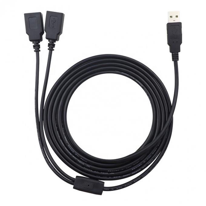 Προσαρμοσμένο OEM 2m 1 αρσενικό προς 2 θηλυκό Y USB καλώδιο διαίρεσης για φόρτιση 2