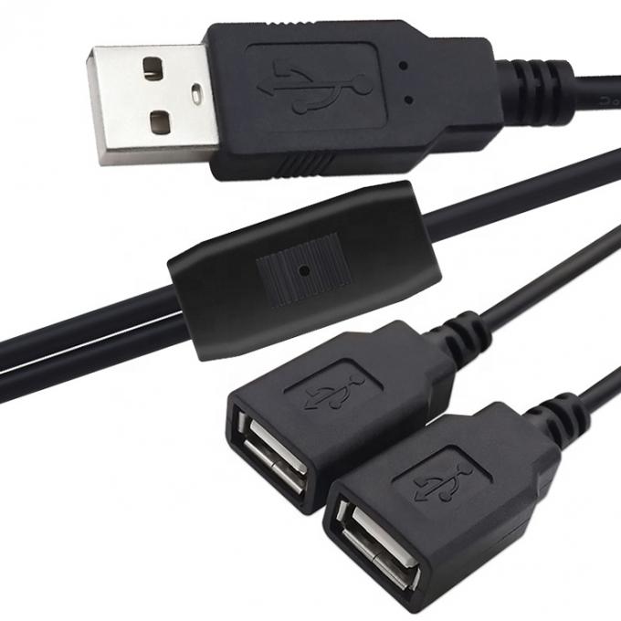 Προσαρμοσμένο OEM 2m 1 αρσενικό προς 2 θηλυκό Y USB καλώδιο διαίρεσης για φόρτιση 7