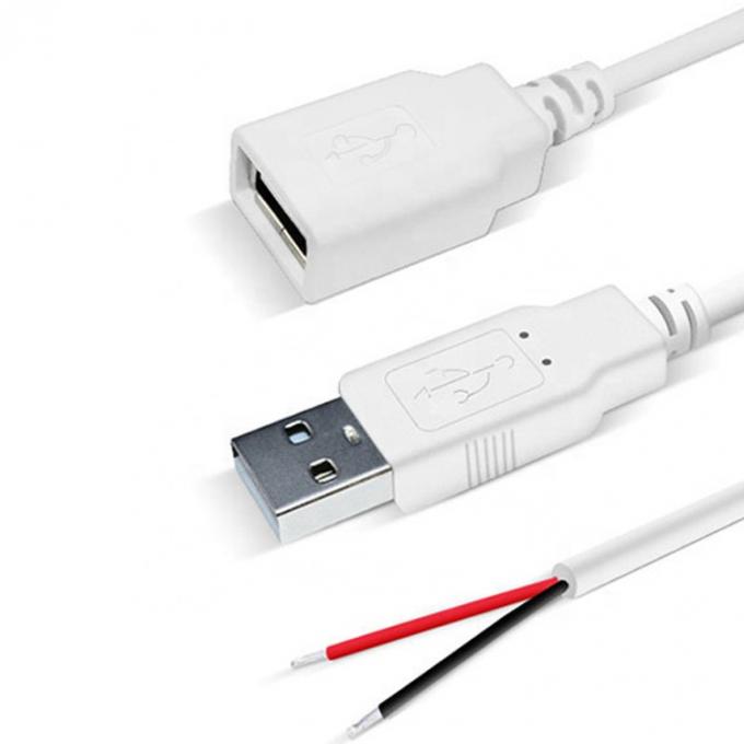 Προσαρμοσμένο 1m 2m 3m λευκό USB A αρσενικό προς ανοιχτό άκρο καλωδίου επέκτασης 3