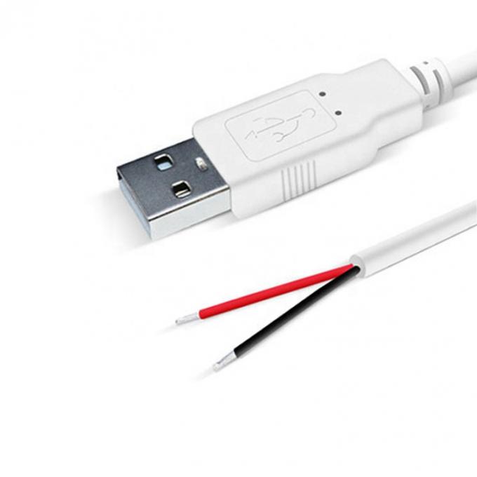 Προσαρμοσμένο 1m 2m 3m λευκό USB A αρσενικό προς ανοιχτό άκρο καλωδίου επέκτασης 5