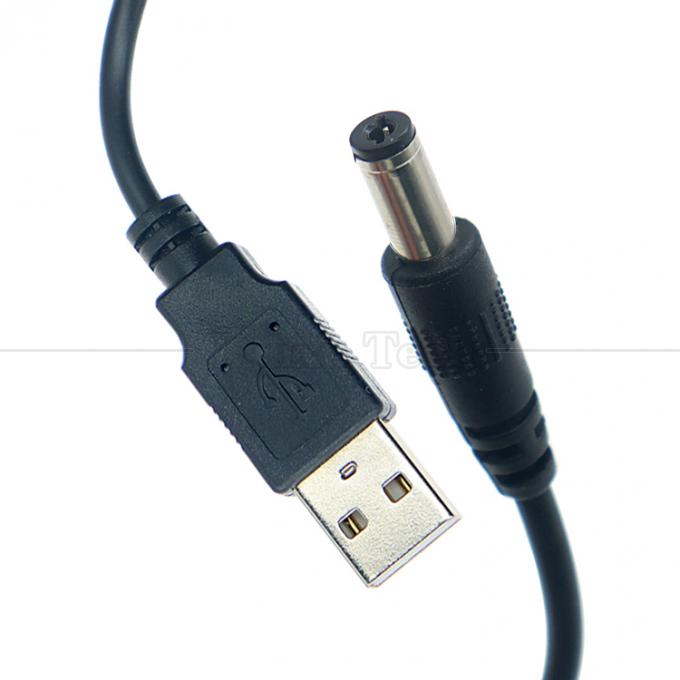 1M 2A 5V USB σε DC 5.5x2.1mm Barrel Jack Power Charger Cable για φως Led Φώτα Φωνάκτης Φαν Tablet Camera Router TV Box 4
