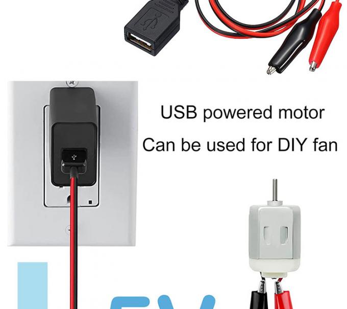 Άντρας-γυναίκας σύνδεσμος USB σε διπλό χαλκό Κραβίδες κροκοδείλου Κλιπς αλιγάτορα Δοκιμή οδηγεί καλώδιο προσαρμογέα καλωδίου για ηλεκτρικό κύκλωμα 4
