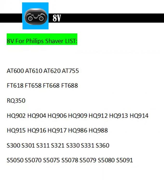 Αντικατάσταση υψηλής ποιότητας 15V 8V 4.3V USB καλώδιο φόρτισης για την Philips για την Philip Shaver 7