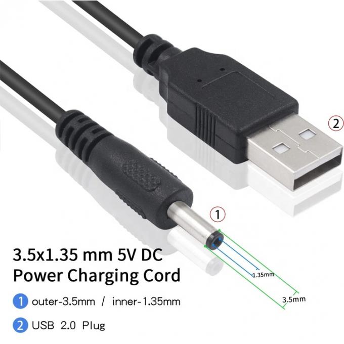 1 μέτρο USB αρσενικό σε συνεχές ρεύμα Jack 3.5mm 1.35mm καλώδιο φορτιστή ρεύματος για ομιλητή δρομολογητή 4