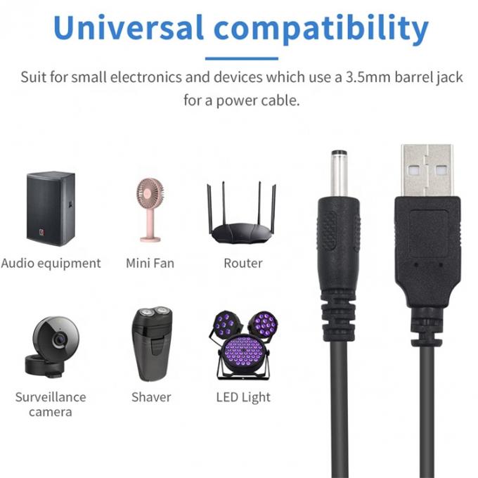 1 μέτρο USB αρσενικό σε συνεχές ρεύμα Jack 3.5mm 1.35mm καλώδιο φορτιστή ρεύματος για ομιλητή δρομολογητή 5