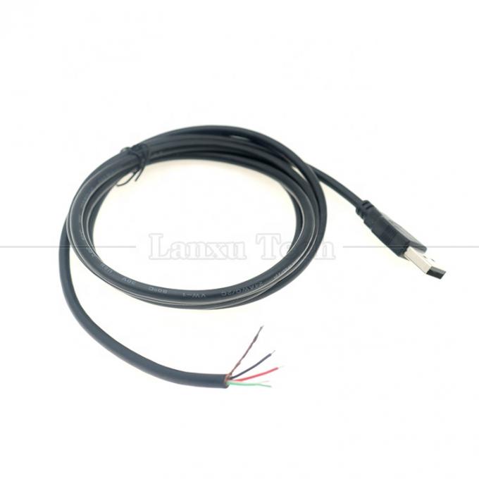 Προσαρμοσμένη ασπίδα USB 2.0 από αρσενικό σε απογυμνωμένο καλώδια ανοιχτό άκρο καλώδιο pigtail 6