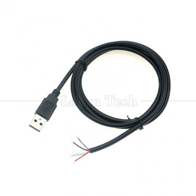 Προσαρμοσμένη ασπίδα USB 2.0 από αρσενικό σε απογυμνωμένο καλώδια ανοιχτό άκρο καλώδιο pigtail 5