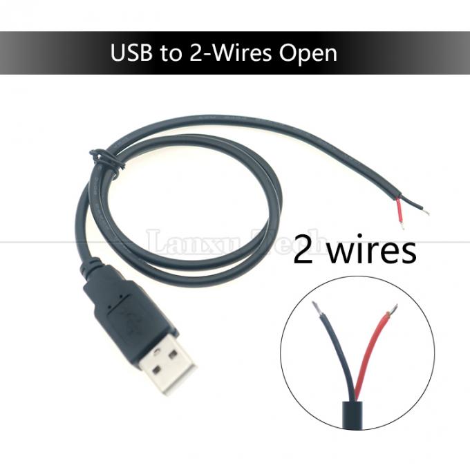 Προσαρμοσμένο USB 2.0 Τύπου Α αρσενικό έως απογυμνωμένο κονσερβοποιημένο 2 3 4 καλώδια ανοιχτό άκρο καλώδιο φόρτισης δεδομένων Pigtail 9