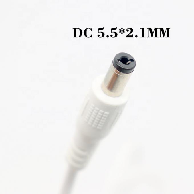Λευκό 1M 5V USB 2.0 A αρσενικό σε DC Jack 5.5X2.1mm καλώδιο φορτιστή ρεύματος 3