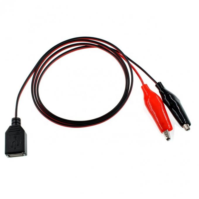 Κροκόδειλος Κραμπς Αλιγάτορα Κλιπ στο USB Ένα θηλυκό καλώδιο προσαρμοστή καλωδίου δοκιμής 4