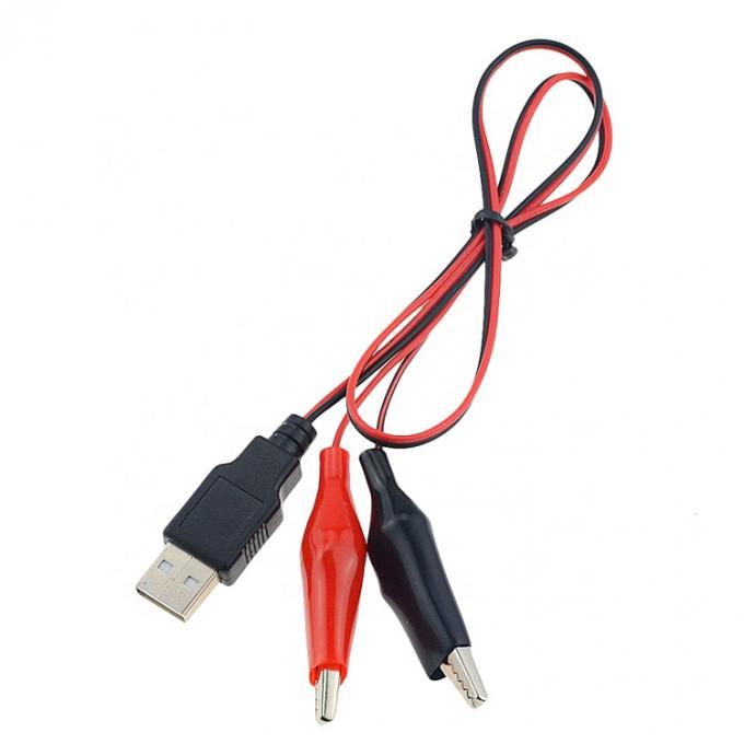 Κροκοδείλιος Κλιπς Αλιγάτορας Κλιπ στο USB A αρσενικό καλώδιο προσαρμοστή καλωδίου δοκιμής για κύκλωμα δοκιμής 5