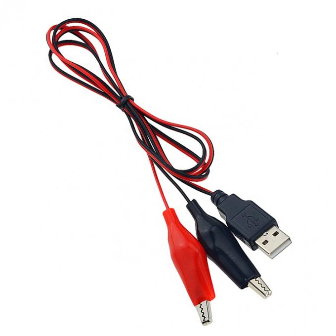 Κροκοδείλιος Κλιπς Αλιγάτορας Κλιπ στο USB A αρσενικό καλώδιο προσαρμοστή καλωδίου δοκιμής για κύκλωμα δοκιμής 4