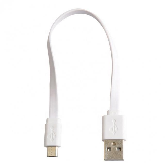 Σύντομο μαύρο λευκό επίπεδο καλώδιο Micro USB για ηχεία Power Bank 4