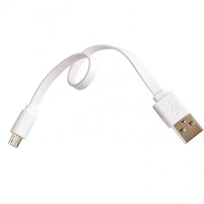 Σύντομο μαύρο λευκό επίπεδο καλώδιο Micro USB για ηχεία Power Bank 3