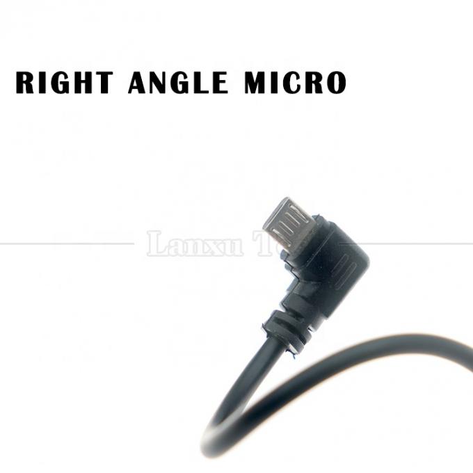 Προσαρμογή 1m 2m 3m 90 μοίρες δεξιά γωνία Micro B V8 σύνδεσμος με καλώδιο φόρτισης δεδομένων επέκτασης USB 2