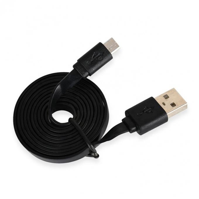 Μαύρο λευκό επίπεδο νουντλ καλώδιο Micro USB για Power Bank ομιλητής τηλέφωνο 1