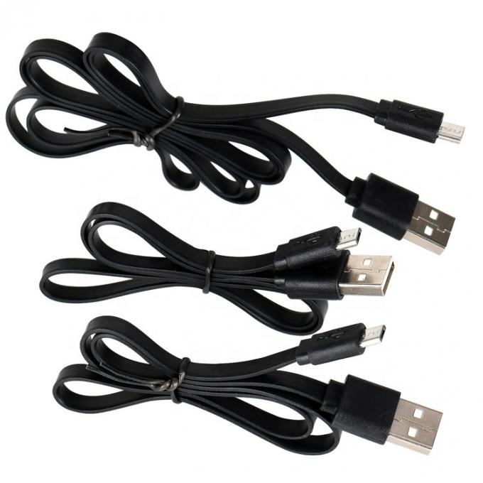Μαύρο λευκό επίπεδο νουντλ καλώδιο Micro USB για Power Bank ομιλητής τηλέφωνο 4