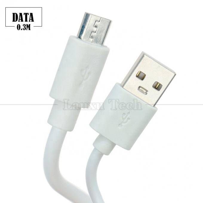 Σύντομο 30cm λευκό μαύρο V8 Micro USB καλώδιο φορτιστή για Android τηλέφωνο 3