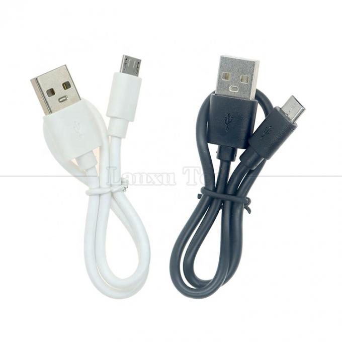 Σύντομο 30cm λευκό μαύρο V8 Micro USB καλώδιο φορτιστή για Android τηλέφωνο 1
