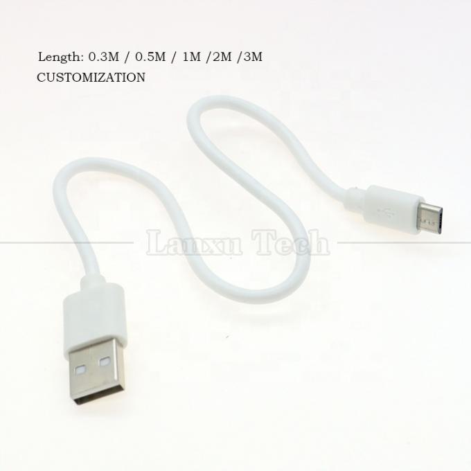 Σύντομο 30cm λευκό μαύρο V8 Micro USB καλώδιο φορτιστή για Android τηλέφωνο 6